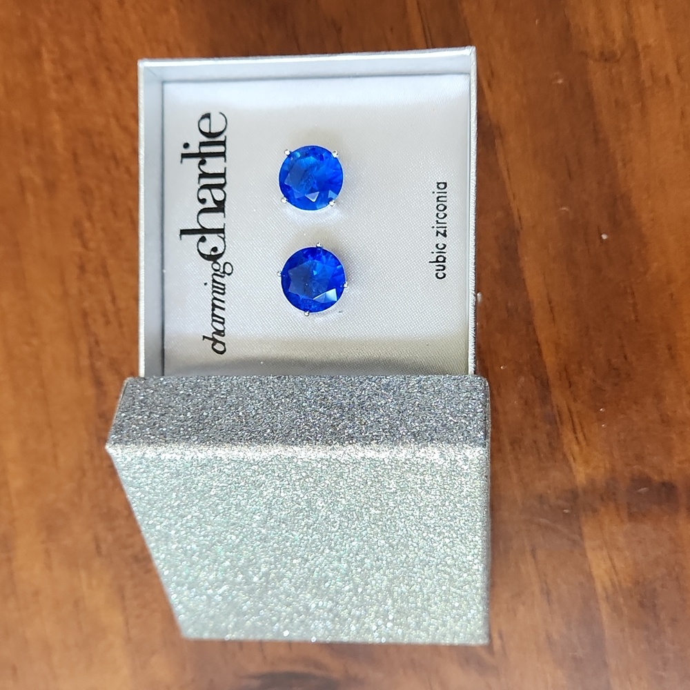 Cubic Zirconia Sapphire Earrings!